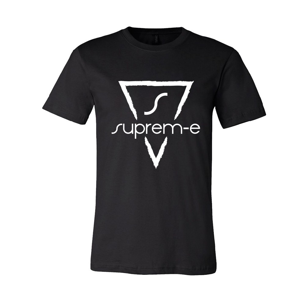 T-shirt nera logo bianco per Sigaretta Elettronica by Suprem-e