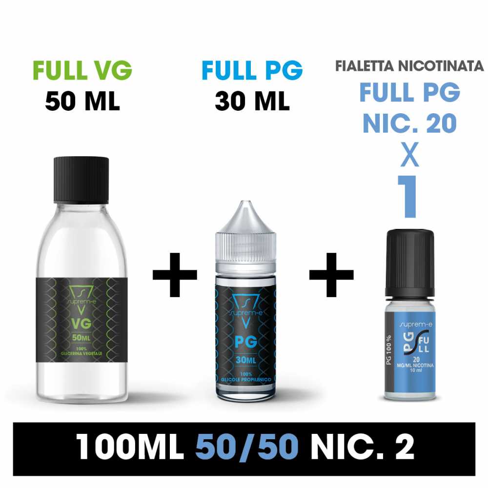 Kit Base 100s - 50/50 - 2 Nicotina 90ml by Suprem-e per Sigaretta Elettronica