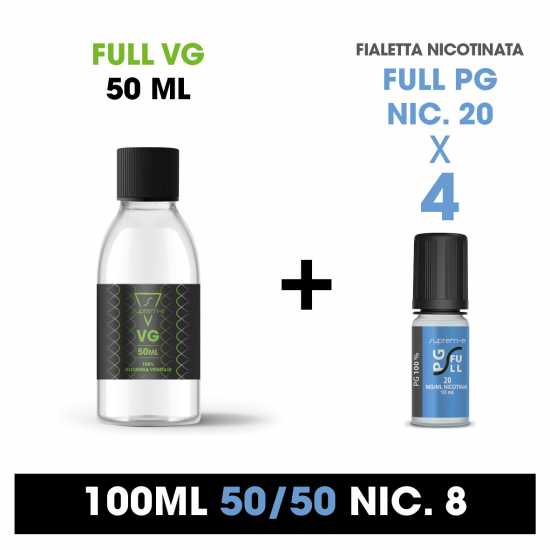 Kit Base 100s - 50/50 - 8 Nicotina 90ml by Suprem-e per Sigaretta Elettronica